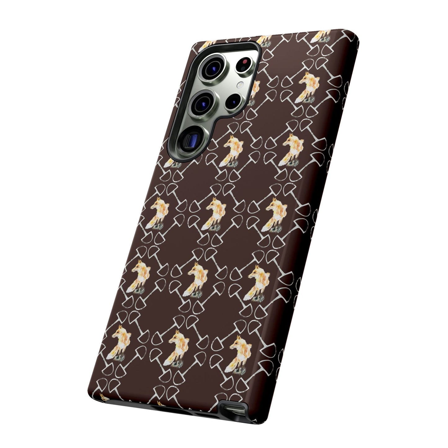 Spring Foxes and Bits in Hazelnut Tough Phone Case