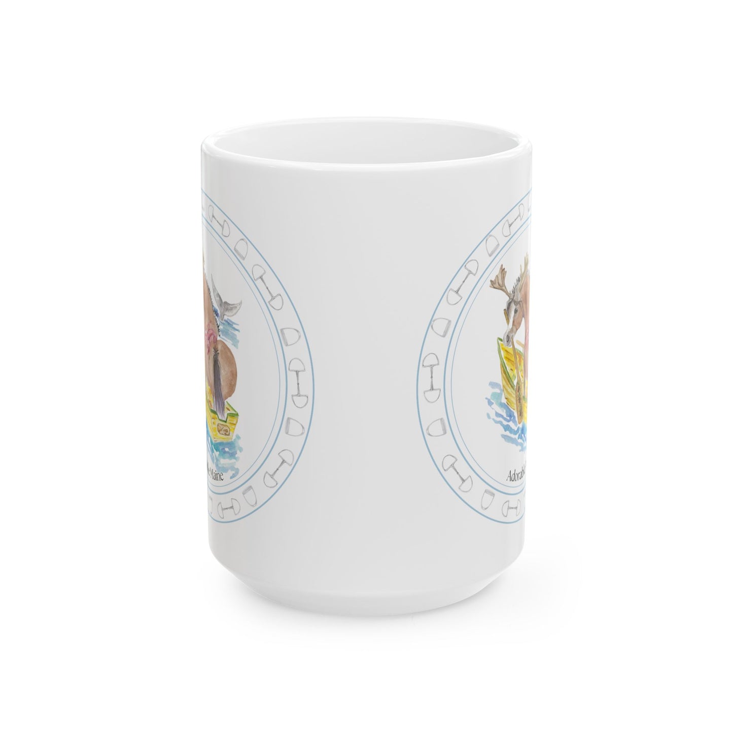 Adorable Maine Ceramic Mug — Whimsical Watercolor