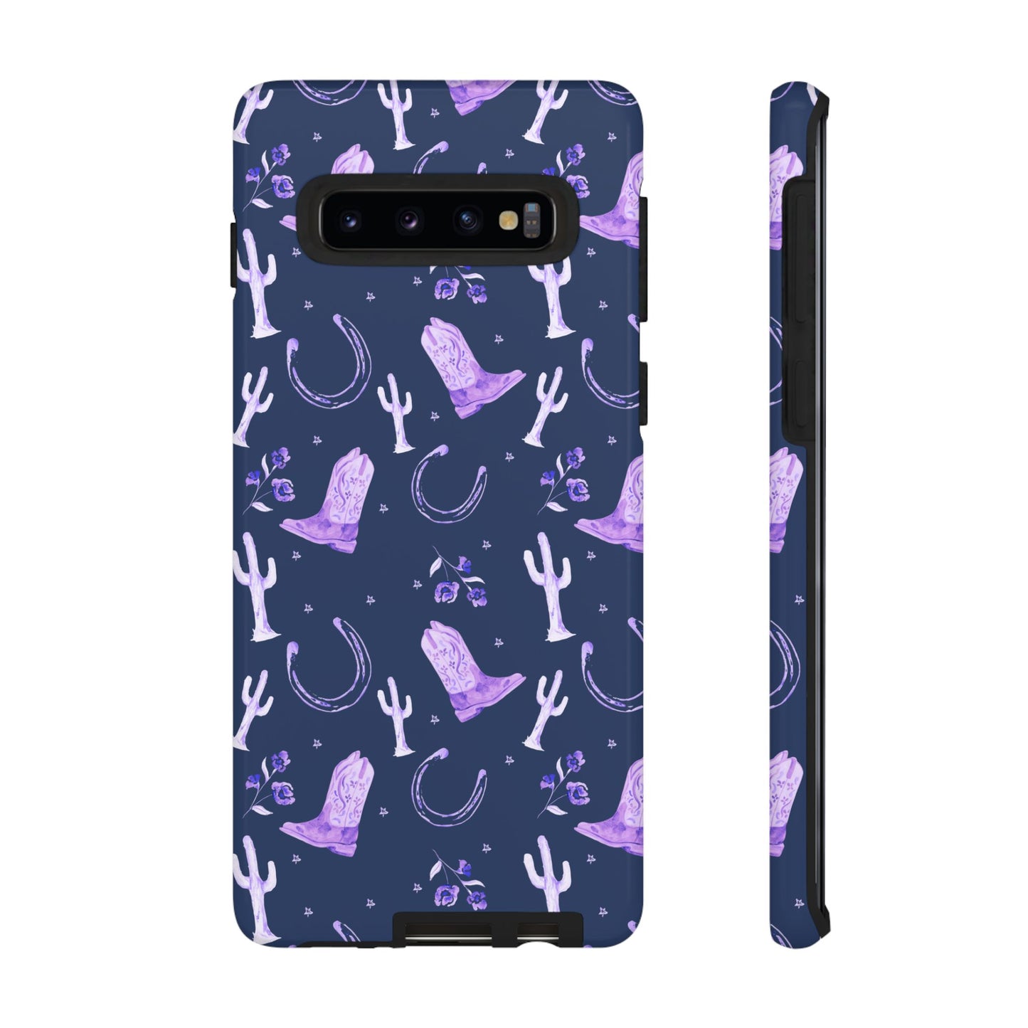 Lucky Boots in Navy and Lavender Tough Phone Case