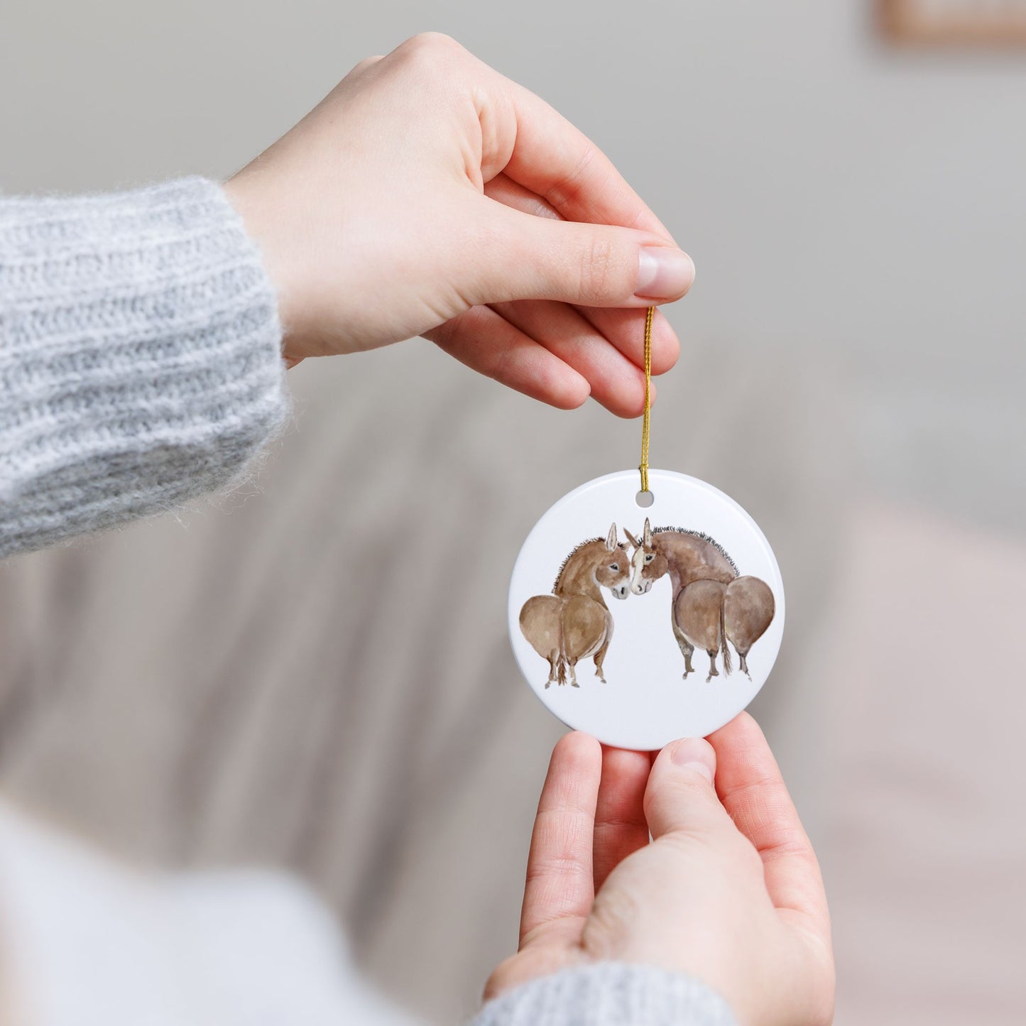 Adorable Chewy and Rico Ceramic Ornaments, Custom Holiday Decor, 2-Sided Christmas Ornament, Unique Gift, Home Decoration, Keepsake