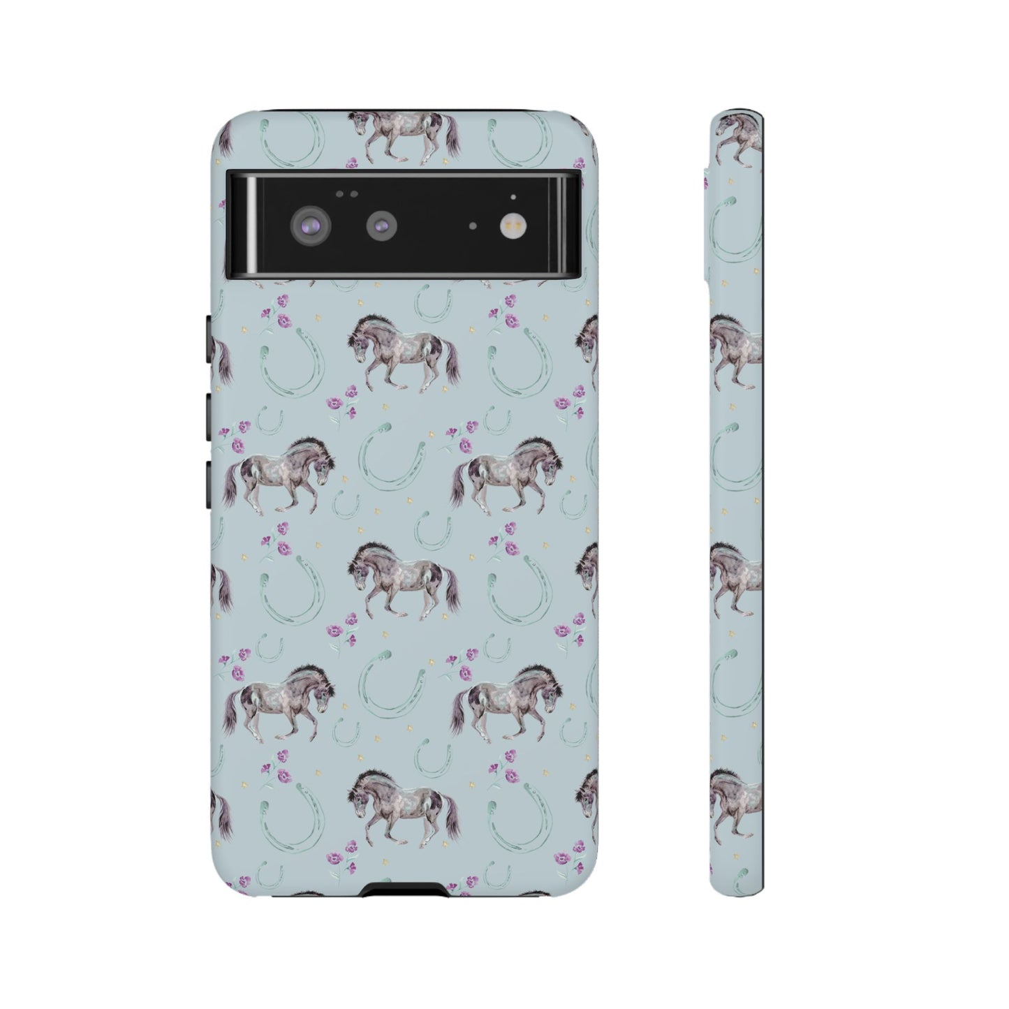 Luck Mustang Tough Phone Case - Light Blue