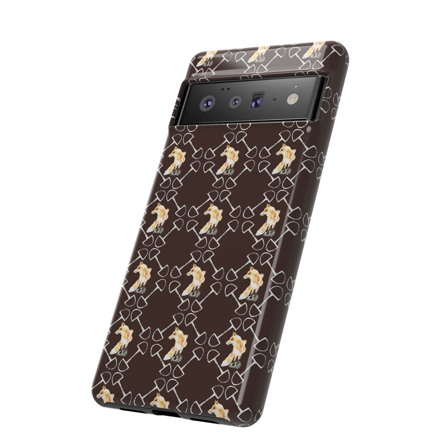 Spring Foxes and Bits in Hazelnut Tough Phone Case