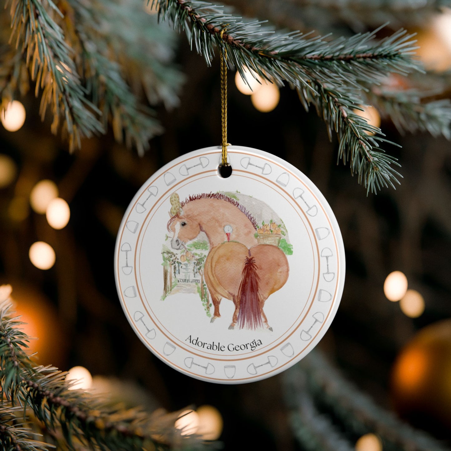 Adorable Georgia Ceramic Ornaments, Custom Holiday Decor, 2-Sided Christmas Ornament, Unique Gift, Home Decoration, Keepsake