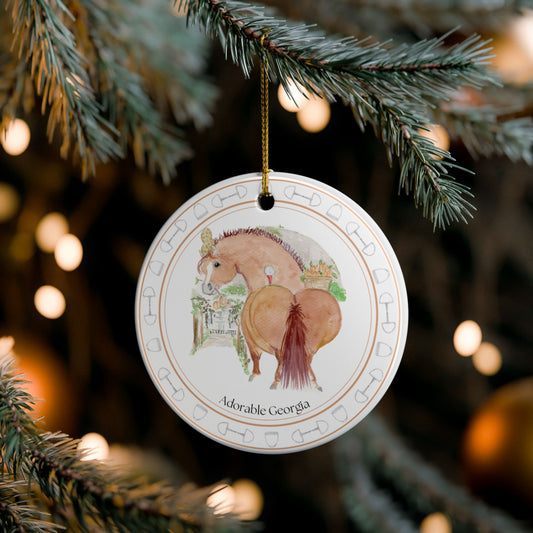 Adorable Georgia Ceramic Ornaments, Custom Holiday Decor, 2-Sided Christmas Ornament, Unique Gift, Home Decoration, Keepsake
