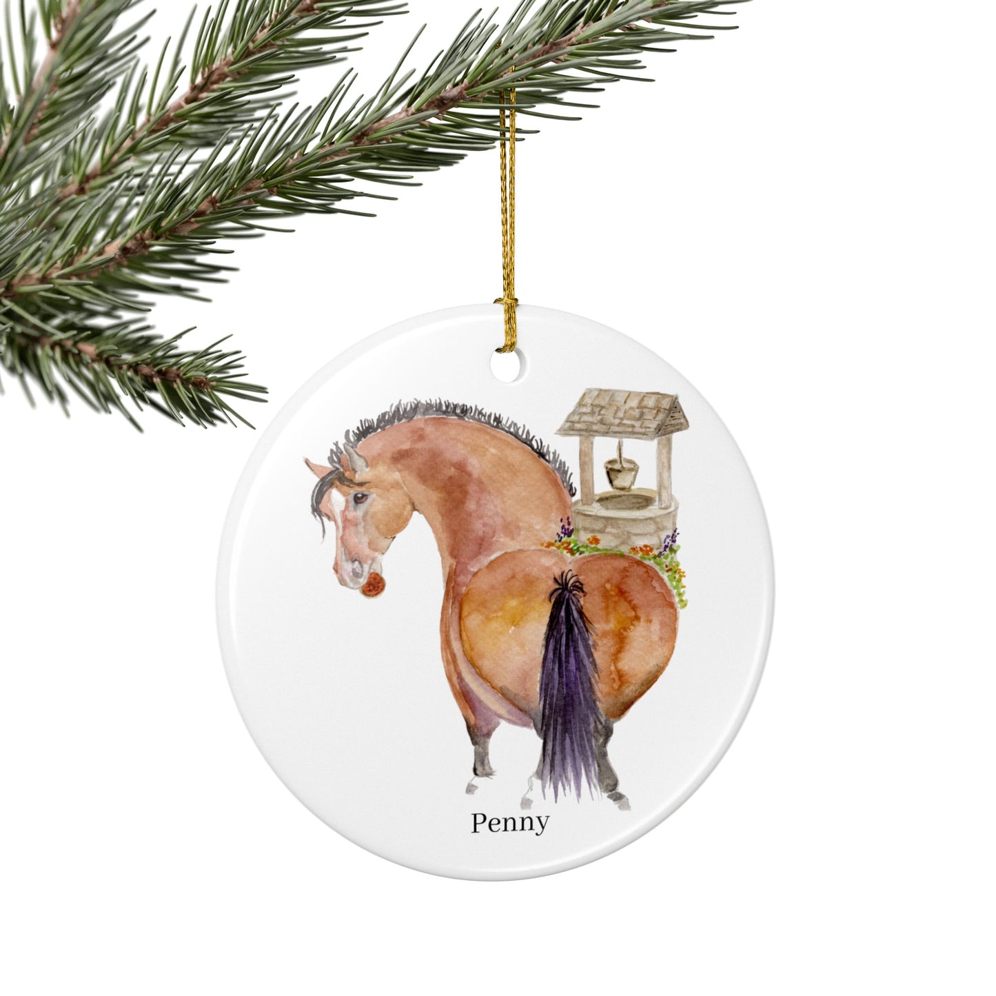 Adorable Penny Ceramic Ornaments, Custom Holiday Decor, 2-Sided Christmas Ornament, Unique Gift, Home Decoration, Keepsake