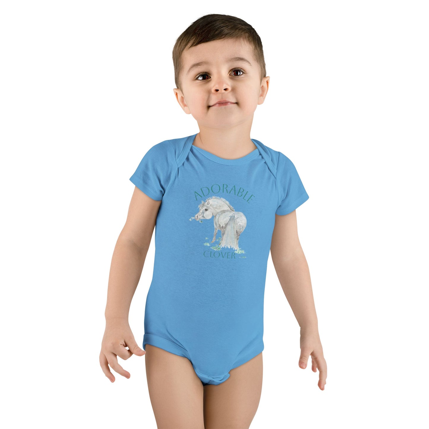 Baby Onesie with Adorable Miss Clover - Cute Pony Infant Bodysuit