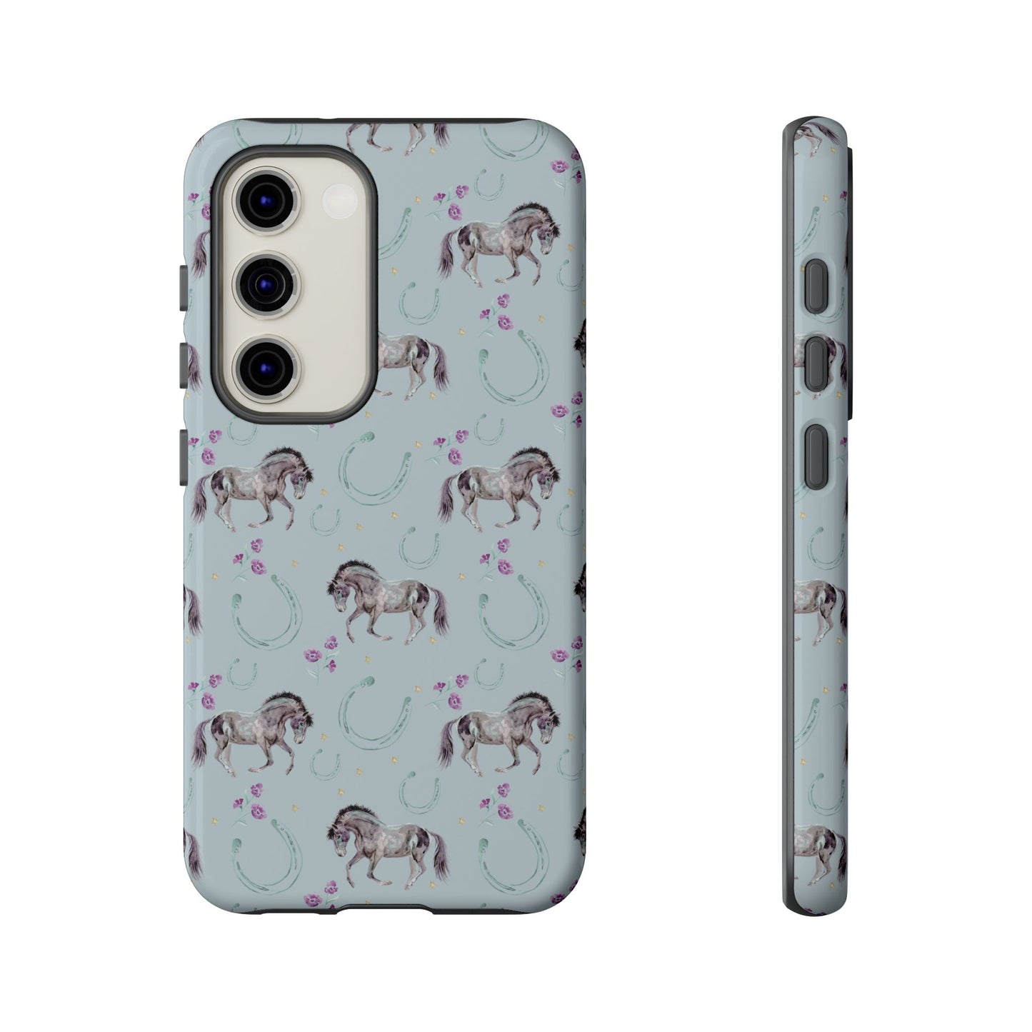 Luck Mustang Tough Phone Case - Light Blue