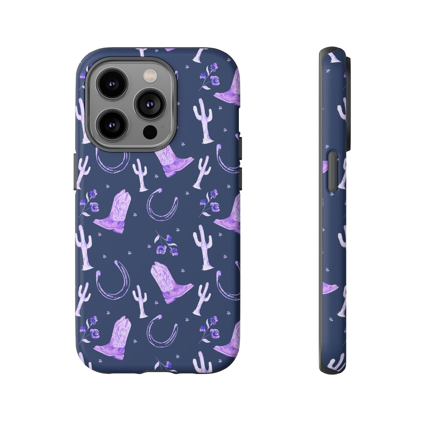 Lucky Boots in Navy and Lavender Tough Phone Case