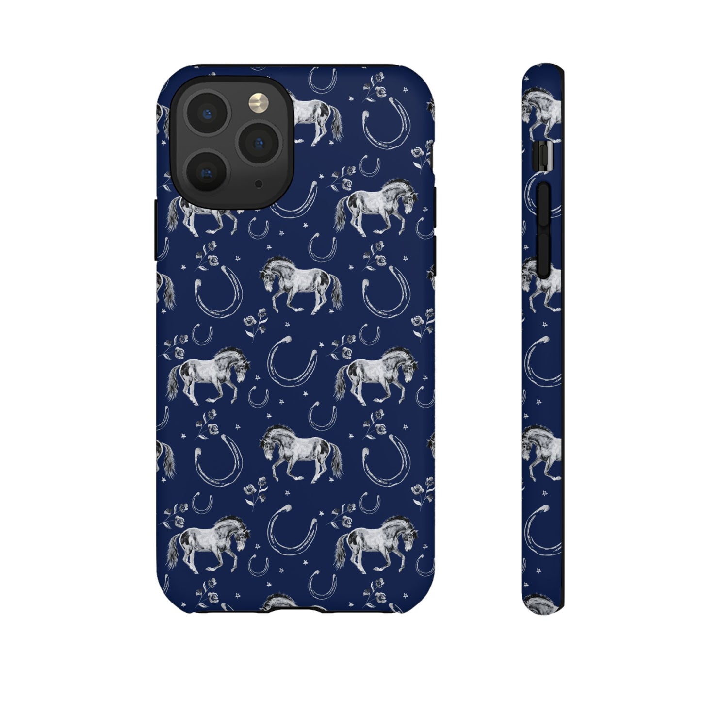 Lucky Mustang Tough Phone Case in Navy