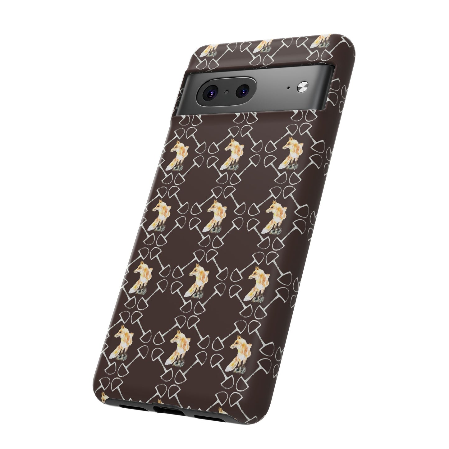 Spring Foxes and Bits in Hazelnut Tough Phone Case