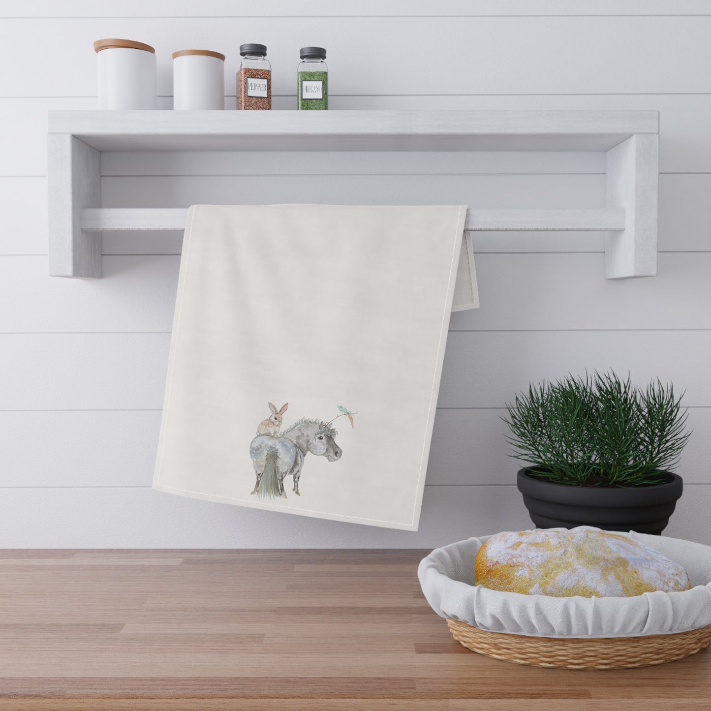 Adorable Bonnie Bunny and Carrots Pony  - Tea Towels (cotton,)