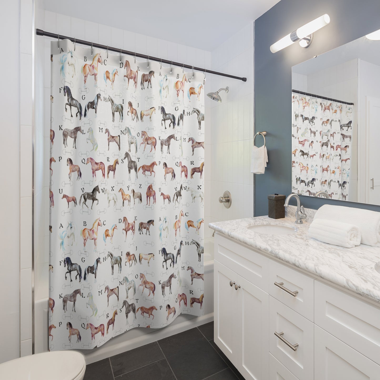 ABC Horses Breeds  Shower Curtains