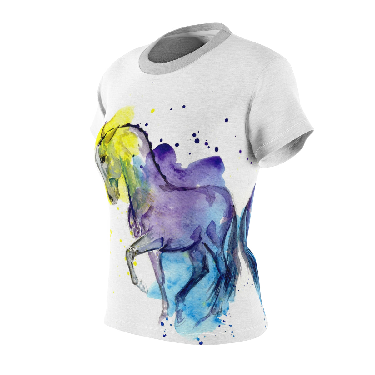 Splash Dance Women's Watercolor Horse Tee — Equine Graphic Shirt