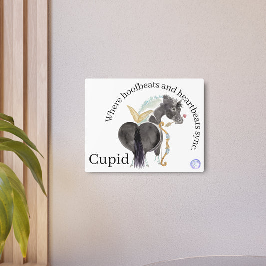 Adorable Cupid Horse Metal Art Sign –