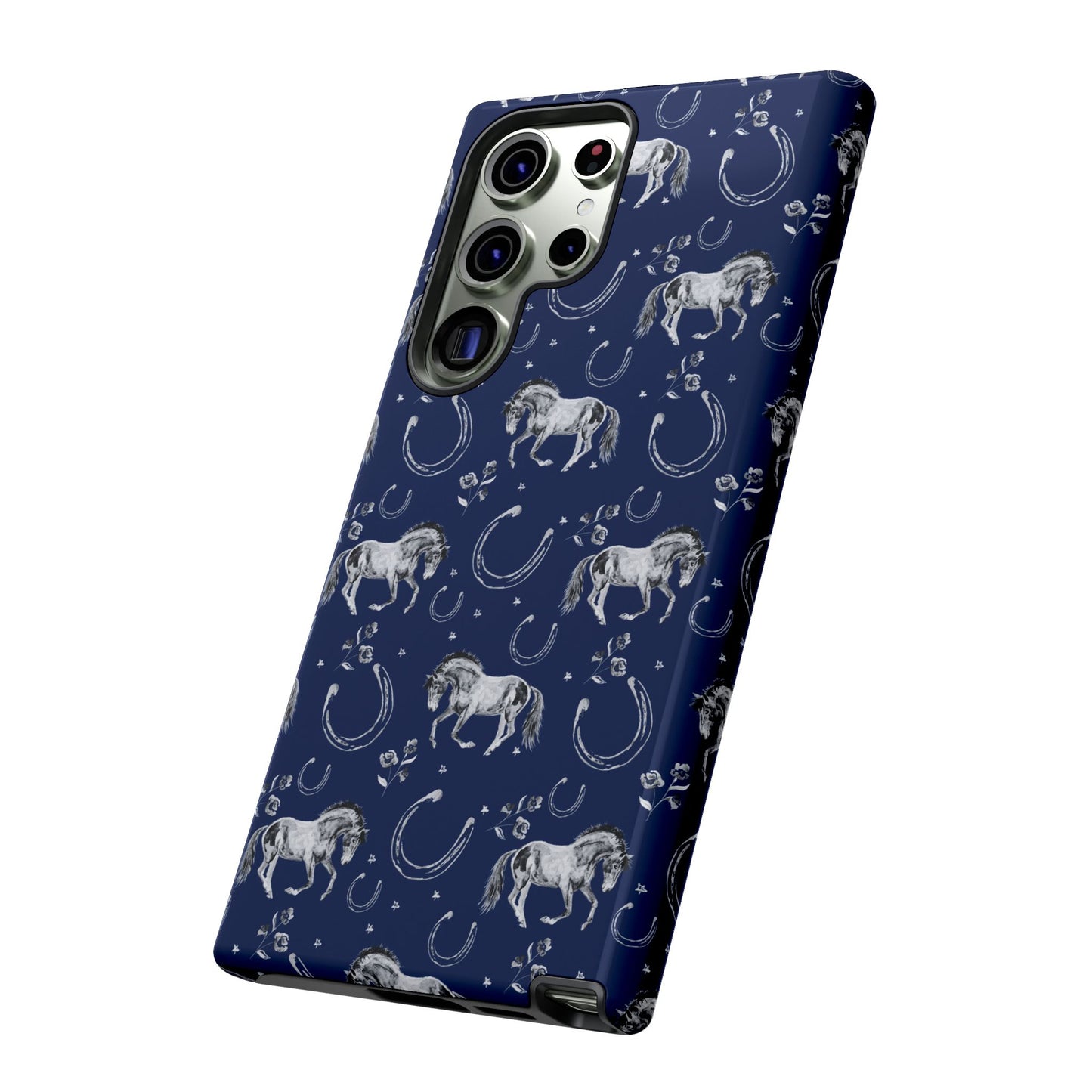 Lucky Mustang Tough Phone Case in Navy