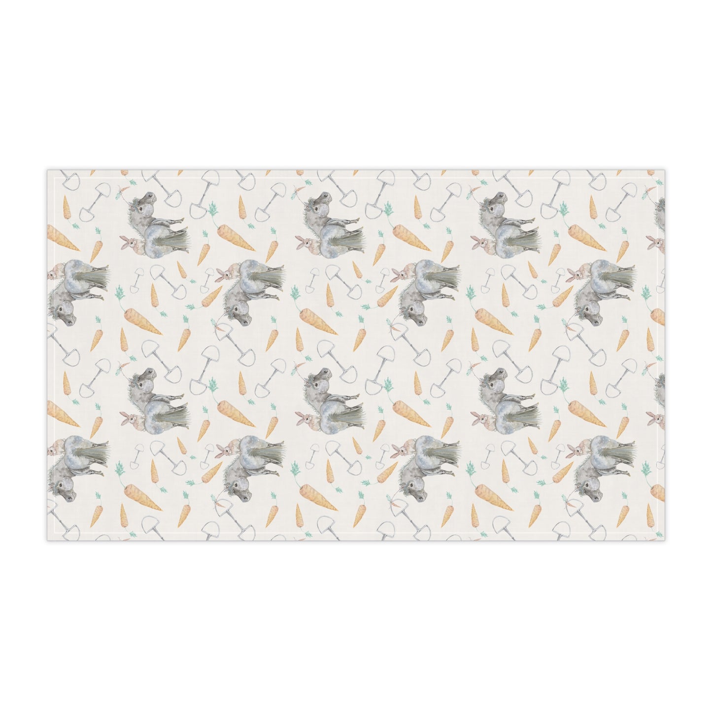 Adorable Bunny and Carrots Print Cotton Tea Towels