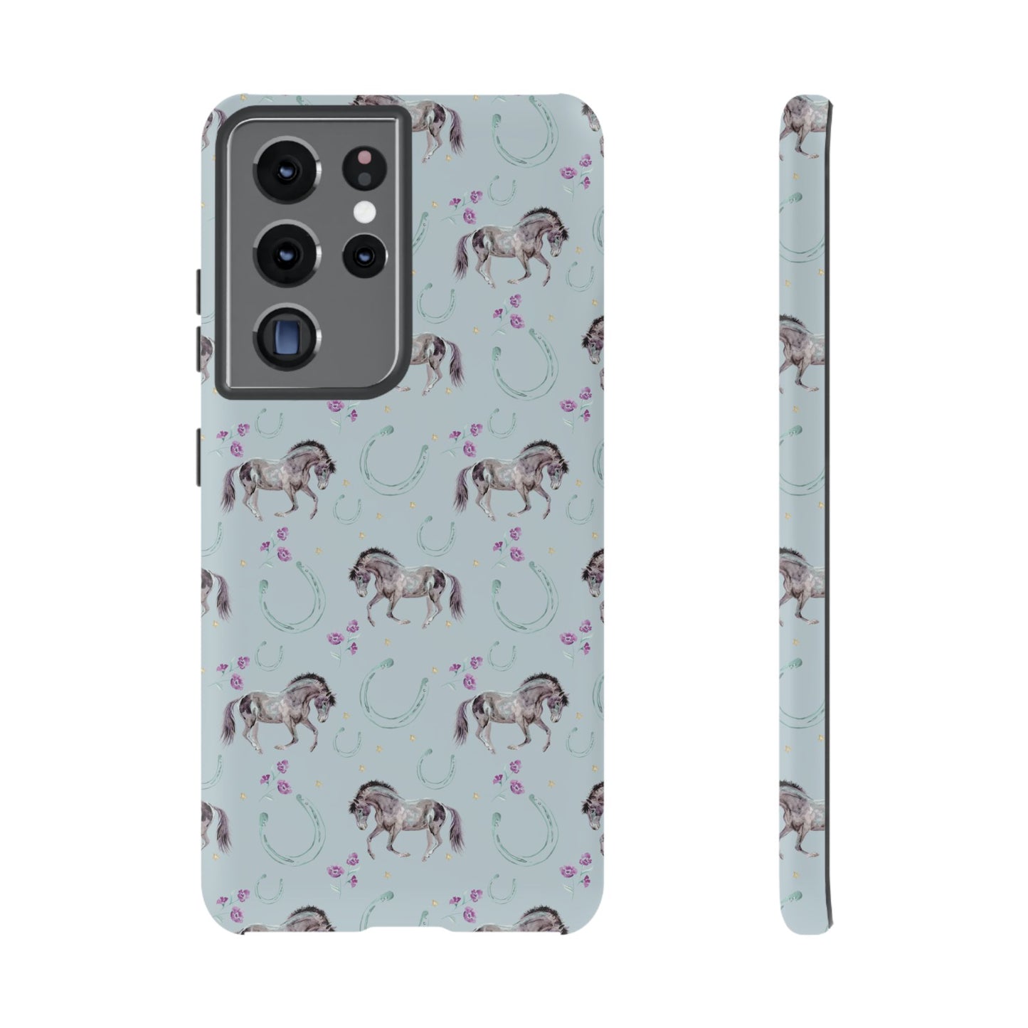 Luck Mustang Tough Phone Case - Light Blue