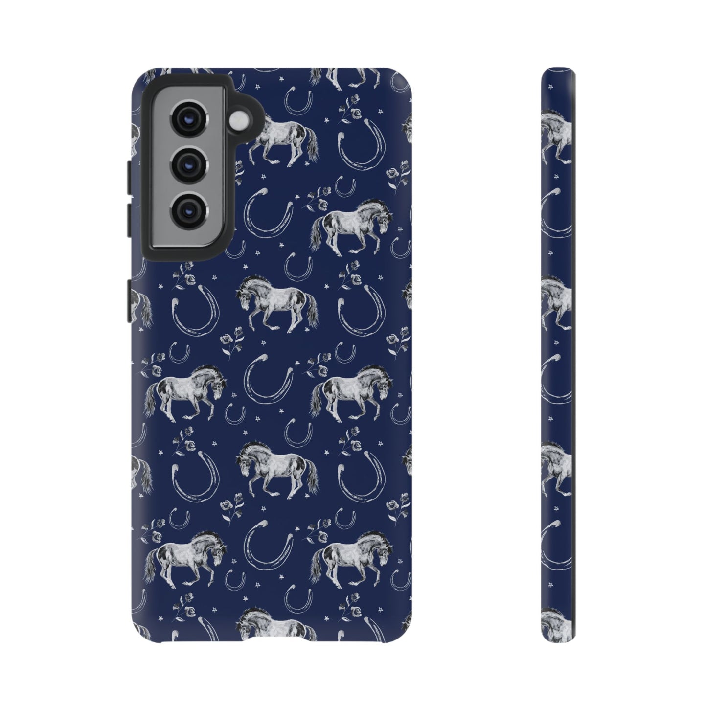 Lucky Mustang Tough Phone Case in Navy