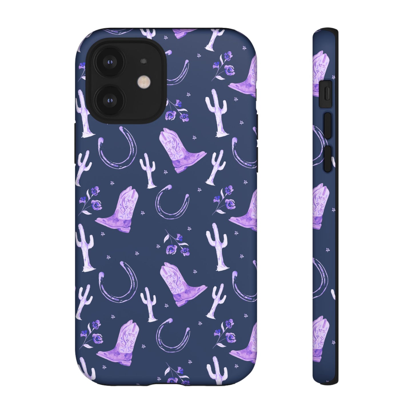 Lucky Boots in Navy and Lavender Tough Phone Case