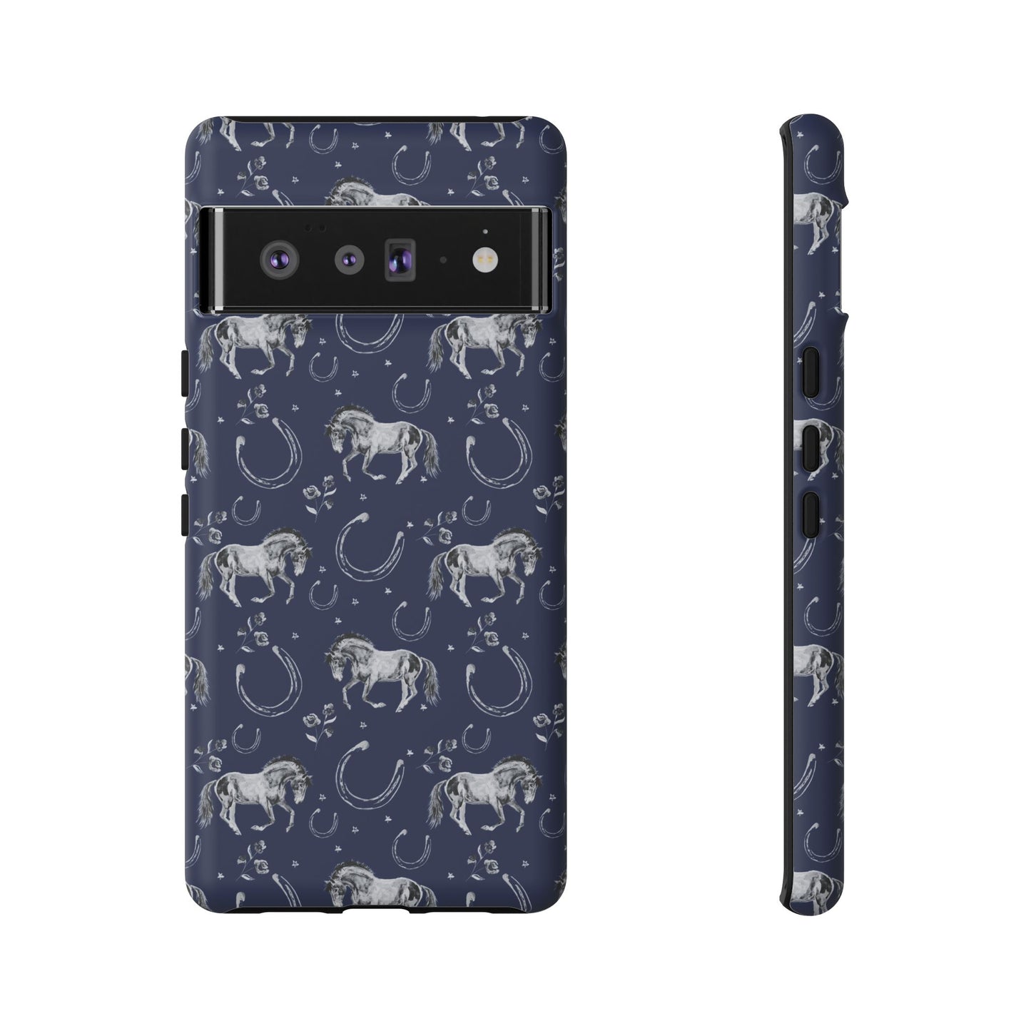 Lucky Mustang Tough Phone Case in Navy