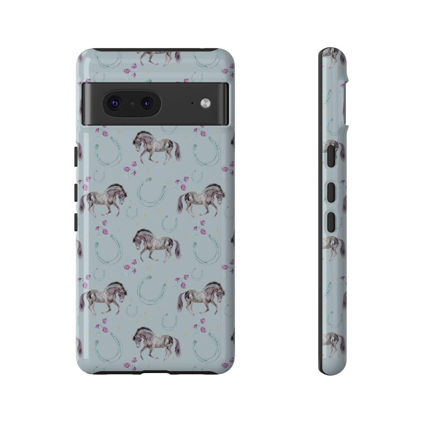 Luck Mustang Tough Phone Case - Light Blue