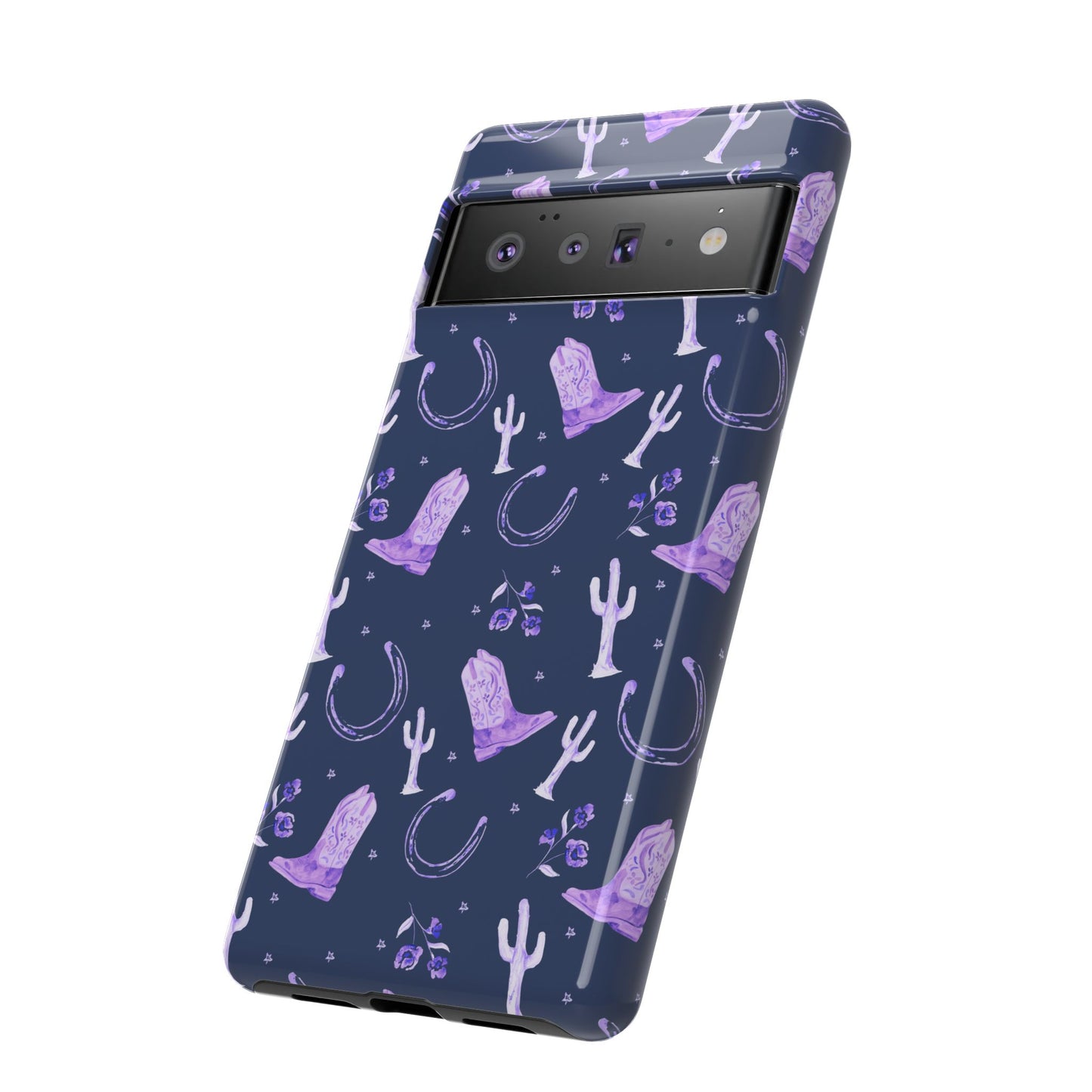 Lucky Boots in Navy and Lavender Tough Phone Case