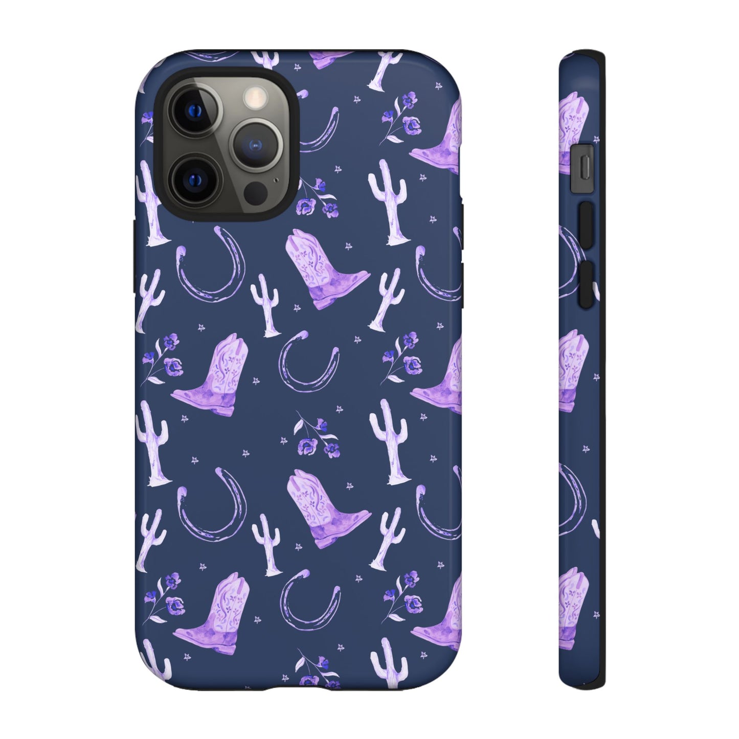 Lucky Boots in Navy and Lavender Tough Phone Case