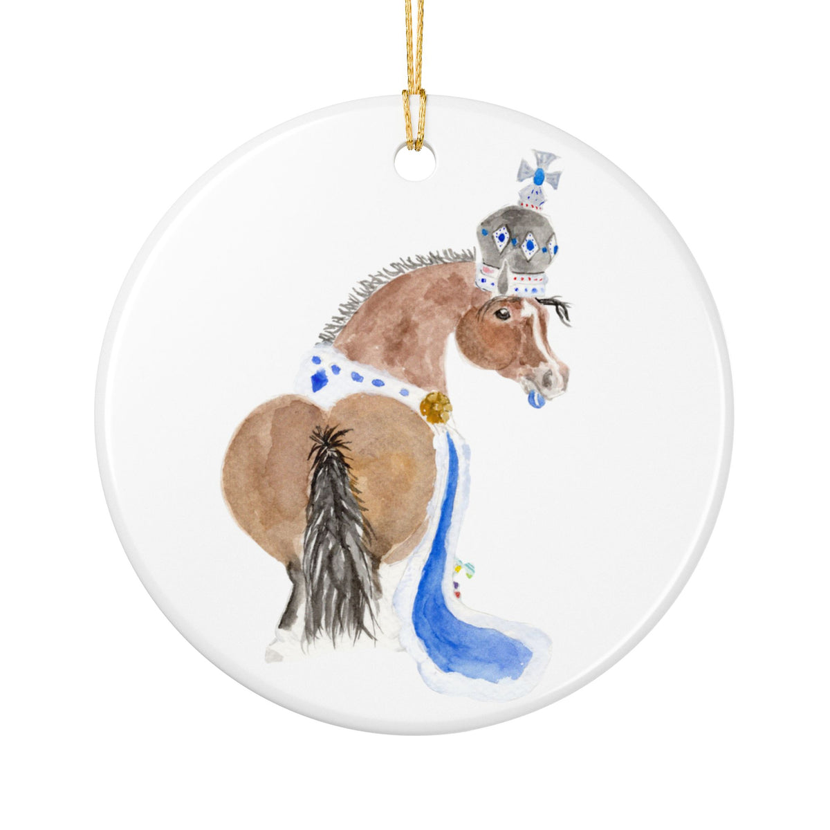 Kingston Ceramic Ornament — Cute Black Pony Holiday Decoration