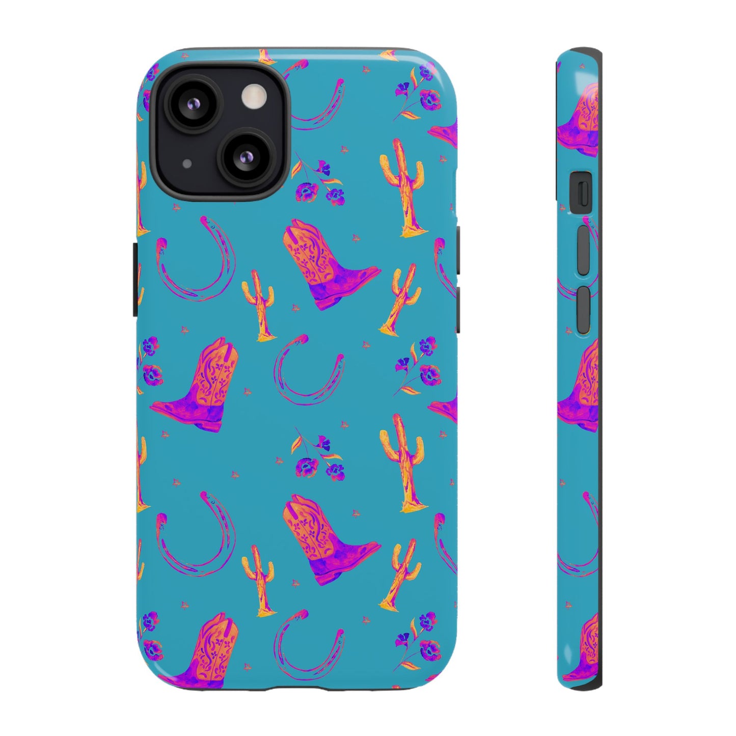 Lucky Boots in Teal Tough Phone Case