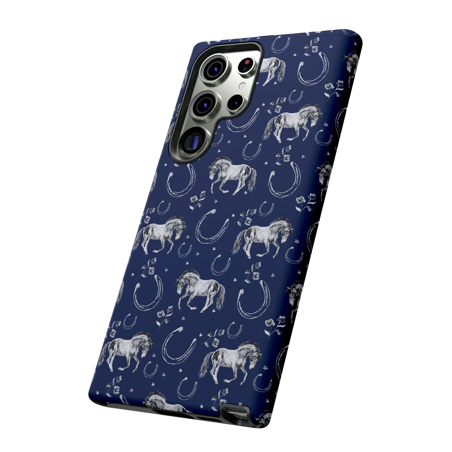 Lucky Mustang Tough Phone Case in Navy