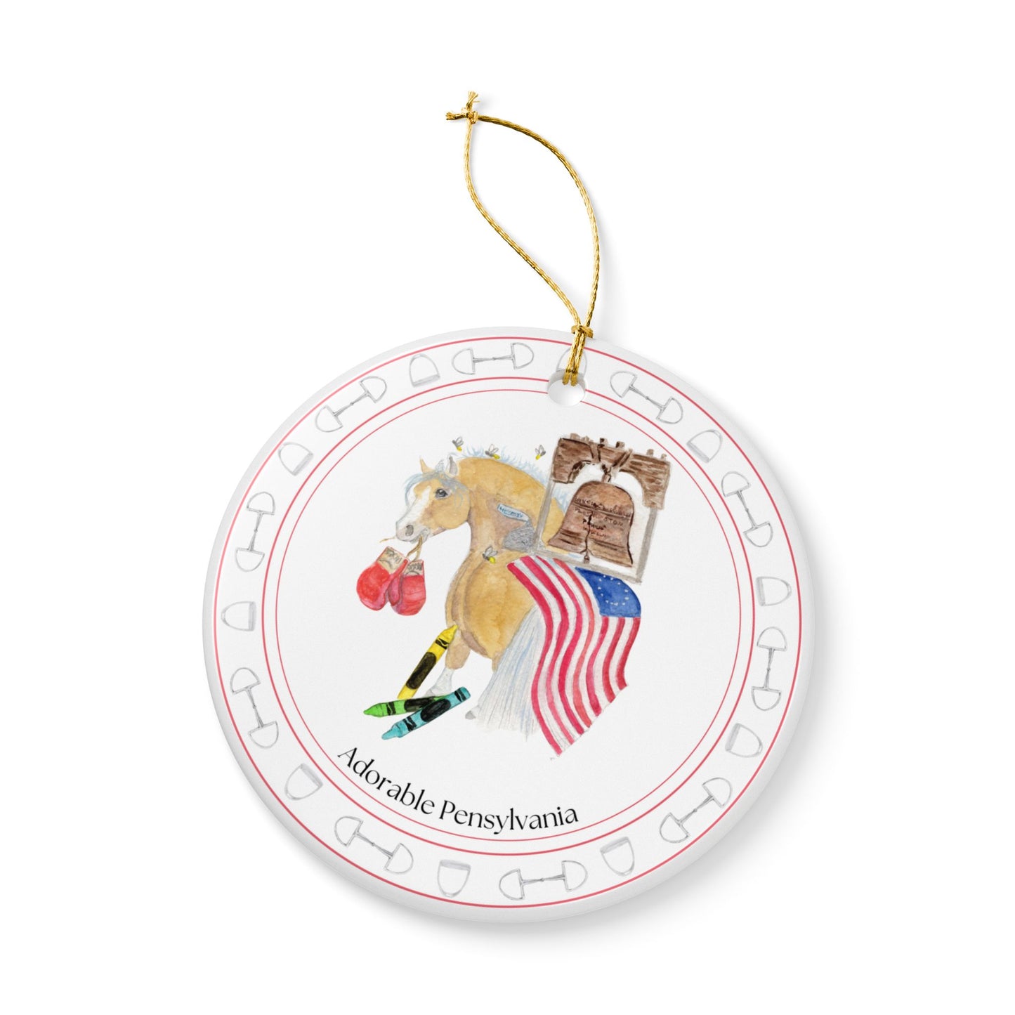 Adorable Pennsylvania  Ceramic Ornaments, Custom Holiday Decor, 2-Sided Christmas Ornament, Unique Gift, Home Decoration, Keepsake