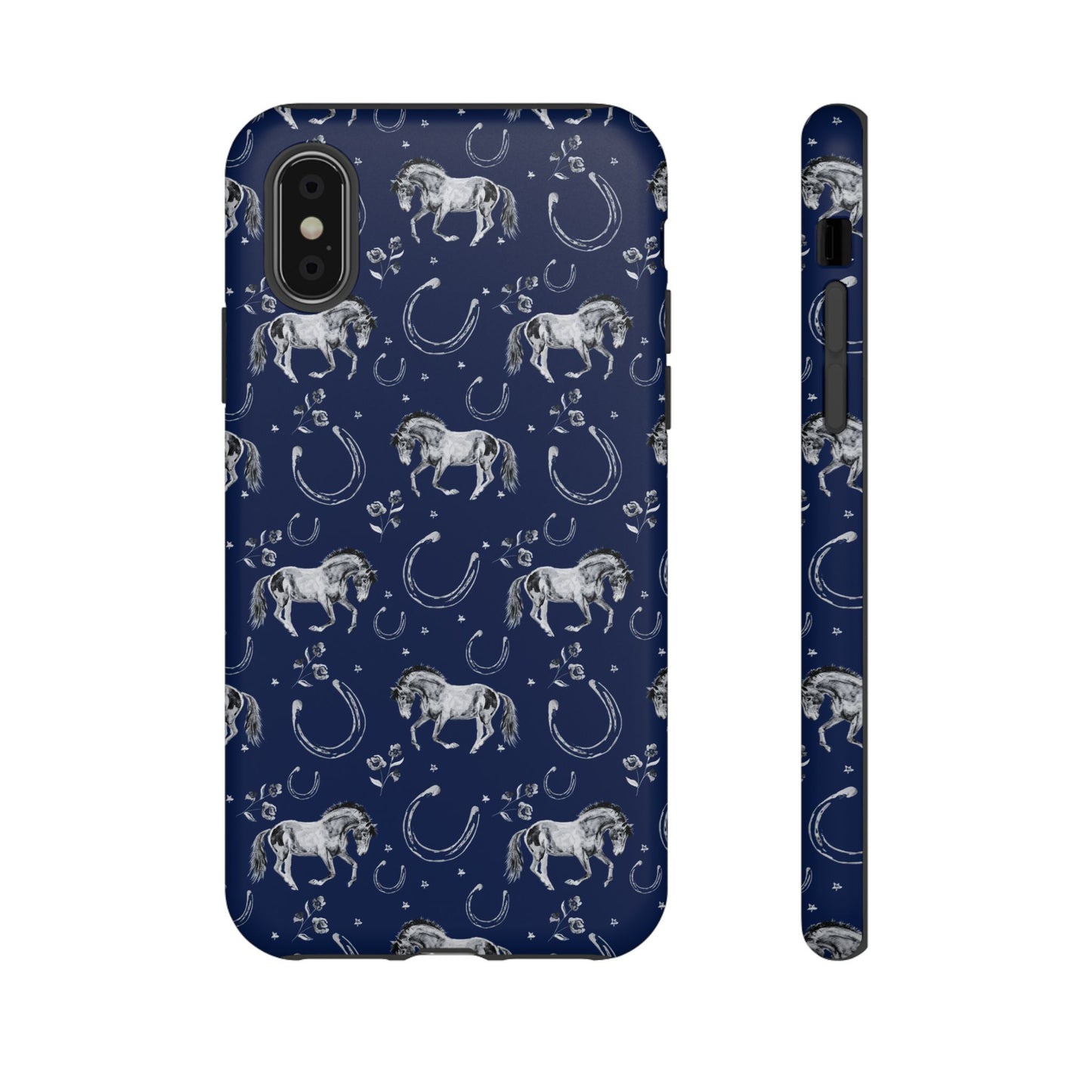 Lucky Mustang Tough Phone Case in Navy