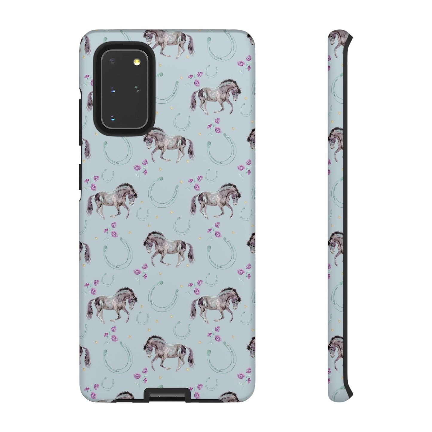 Luck Mustang Tough Phone Case - Light Blue