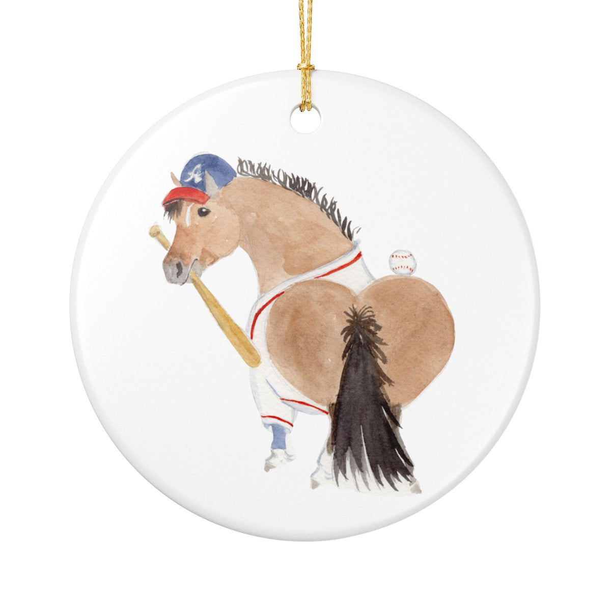 Little League Ceramic Ornament — Cute Black Pony Holiday Decoration