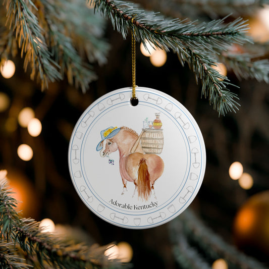 Adorable Kentucky Ceramic Ornaments, Custom Holiday Decor, 2-Sided Christmas Ornament, Unique Gift, Home Decoration, Keepsake
