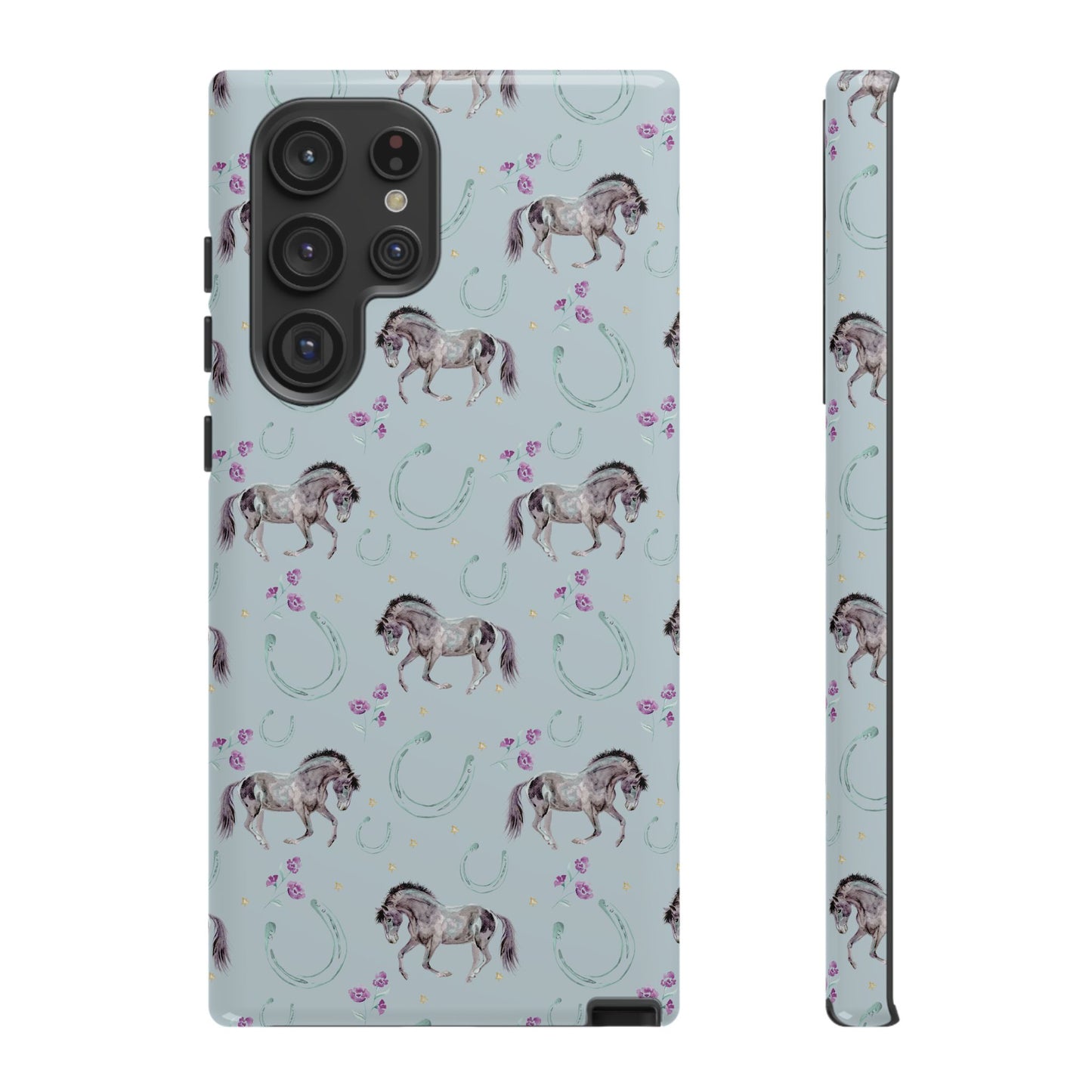 Luck Mustang Tough Phone Case - Light Blue