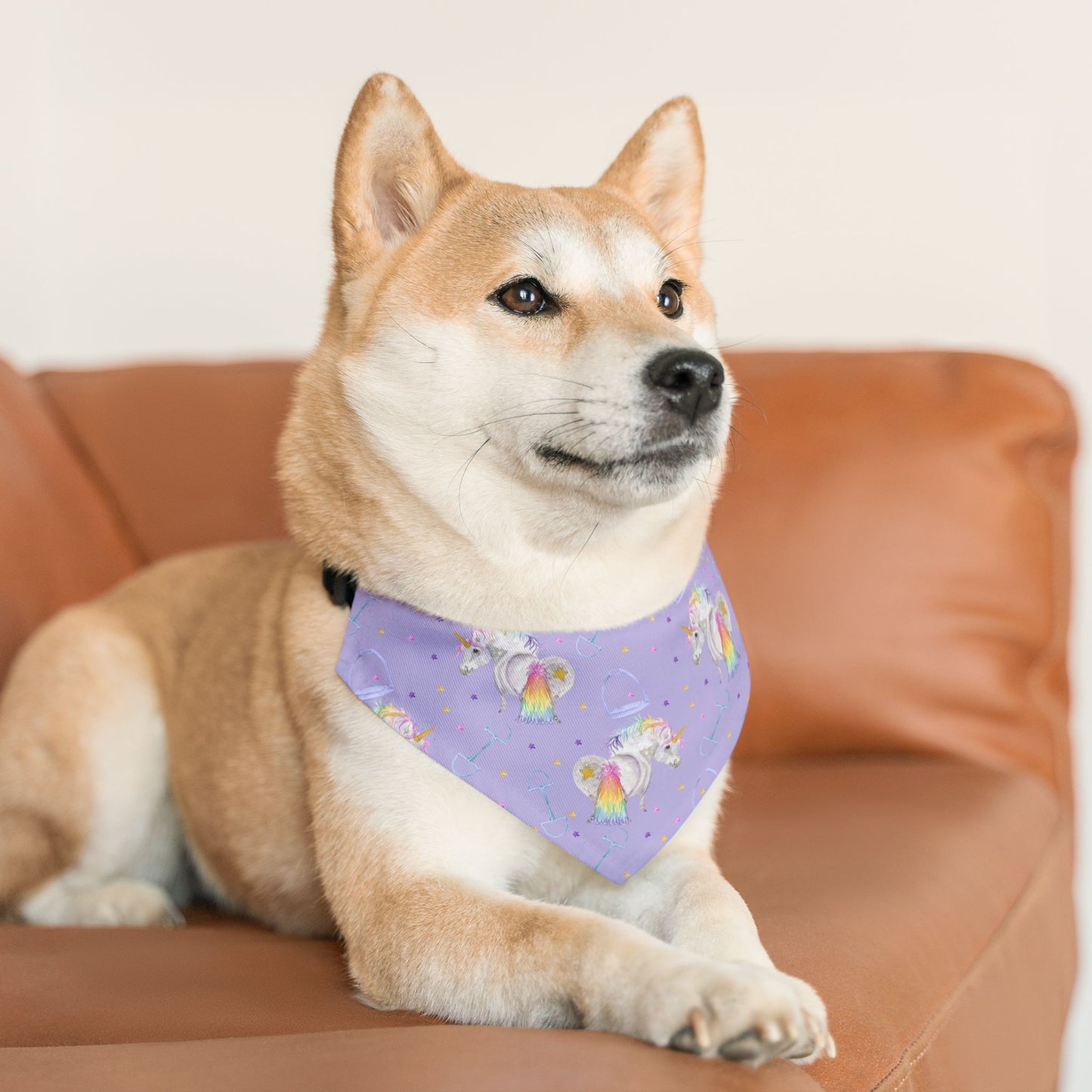 Adorable pony Unicorn print Pet Bandana Collar