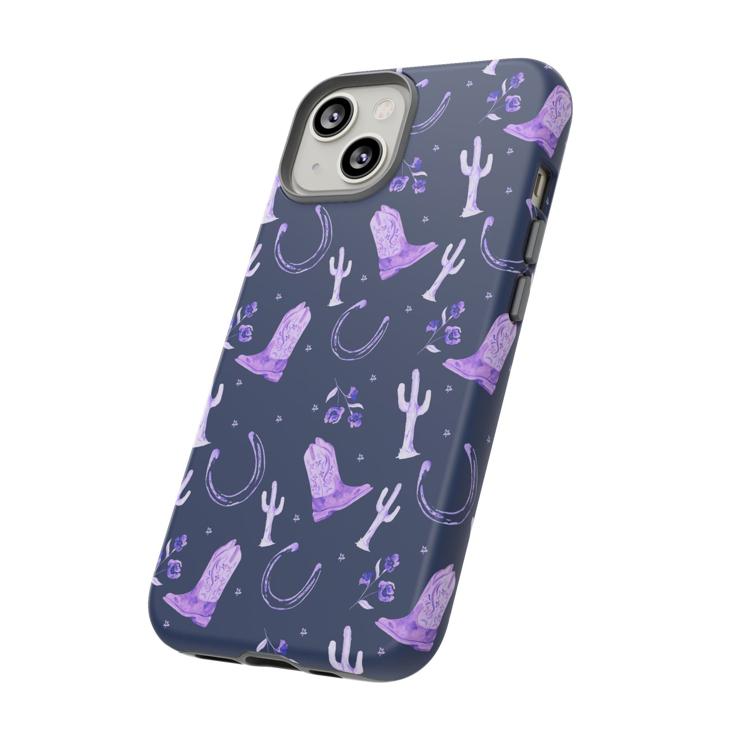 Lucky Boots in Navy and Lavender Tough Phone Case