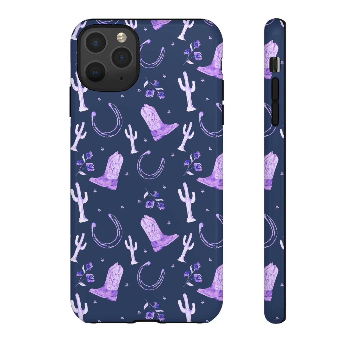 Lucky Boots in Navy and Lavender Tough Phone Case