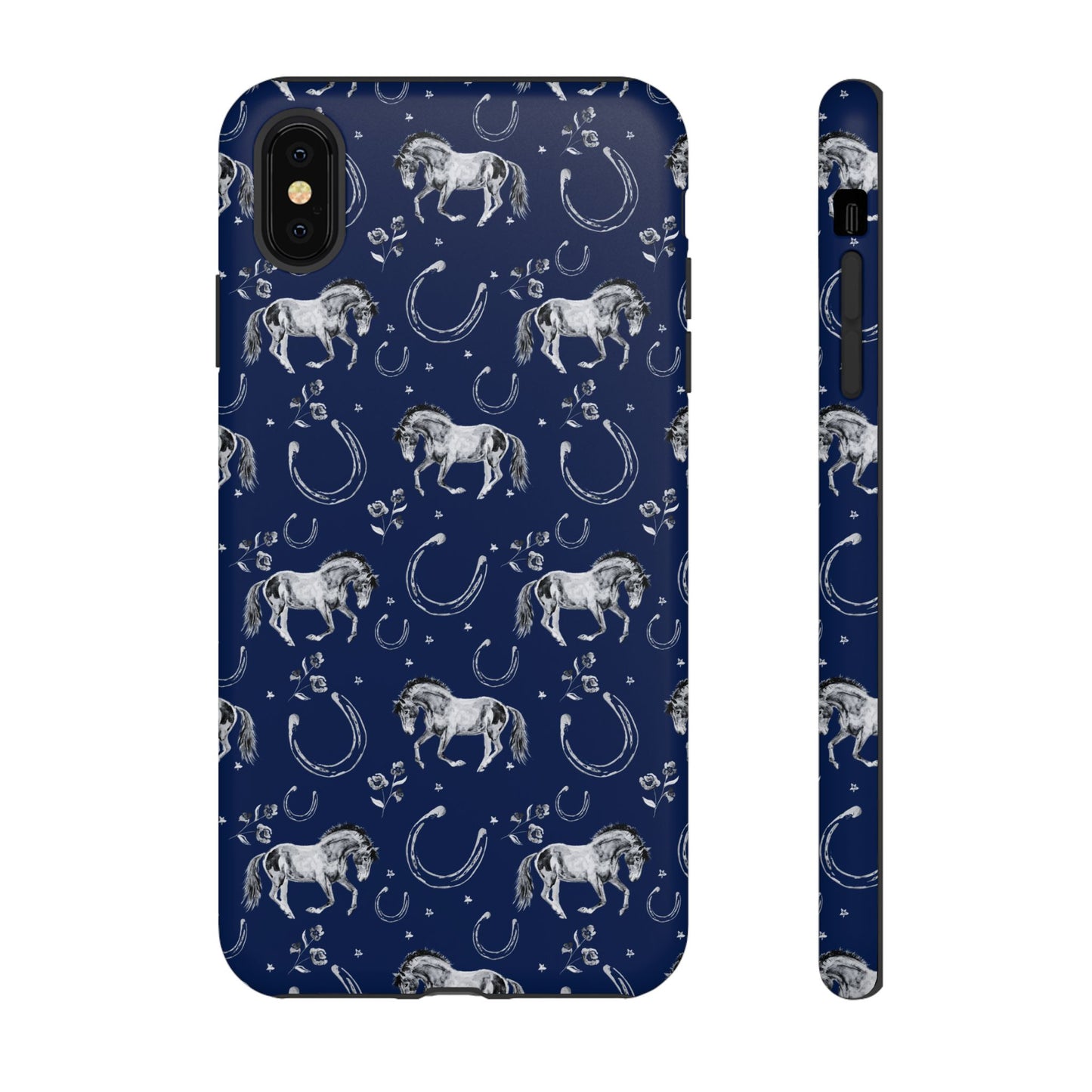 Lucky Mustang Tough Phone Case in Navy