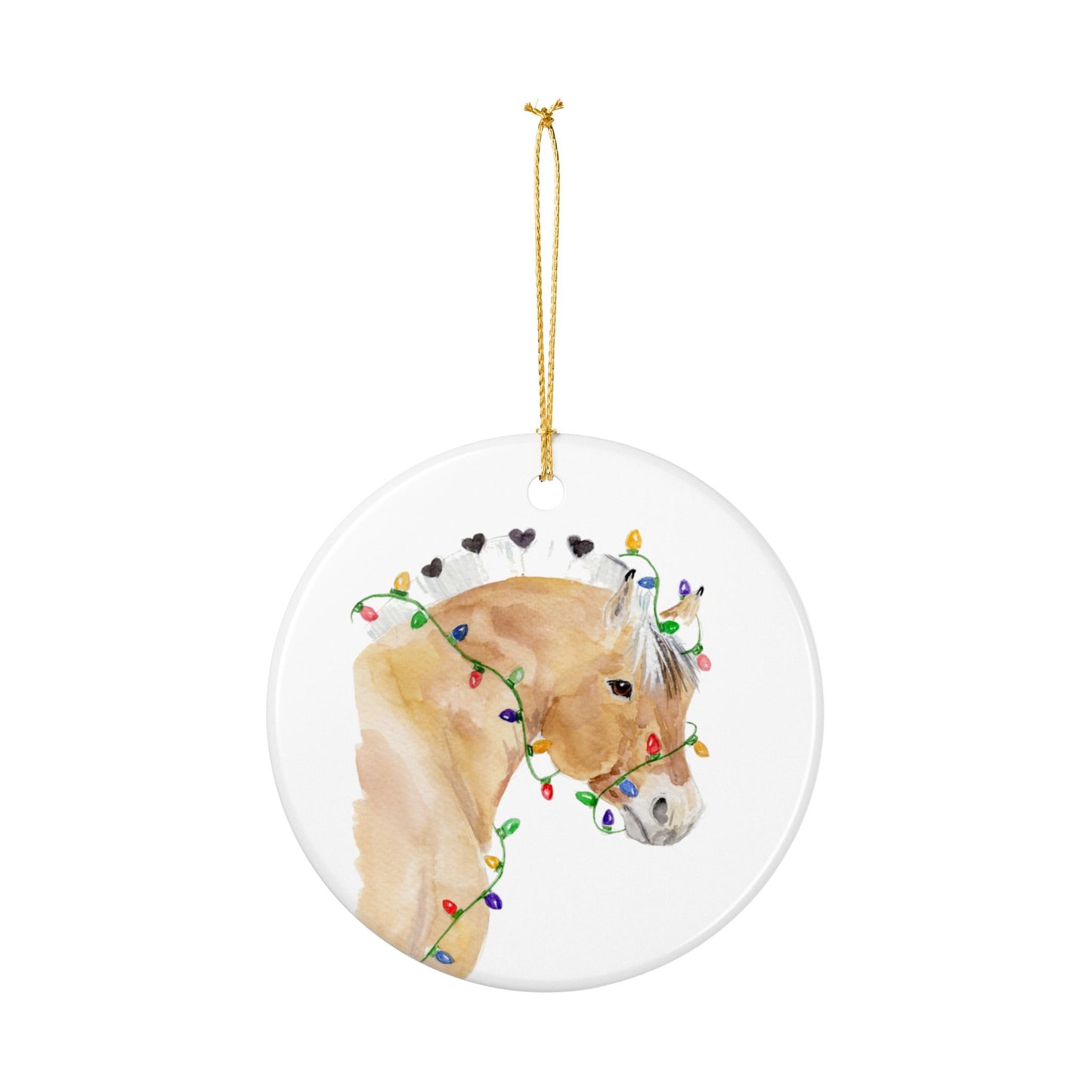 Lights and Love — Fjord Horse Christmas Ornament , 2-Sided Christmas Ornament, Unique Gift, Home Decoration, Keepsake