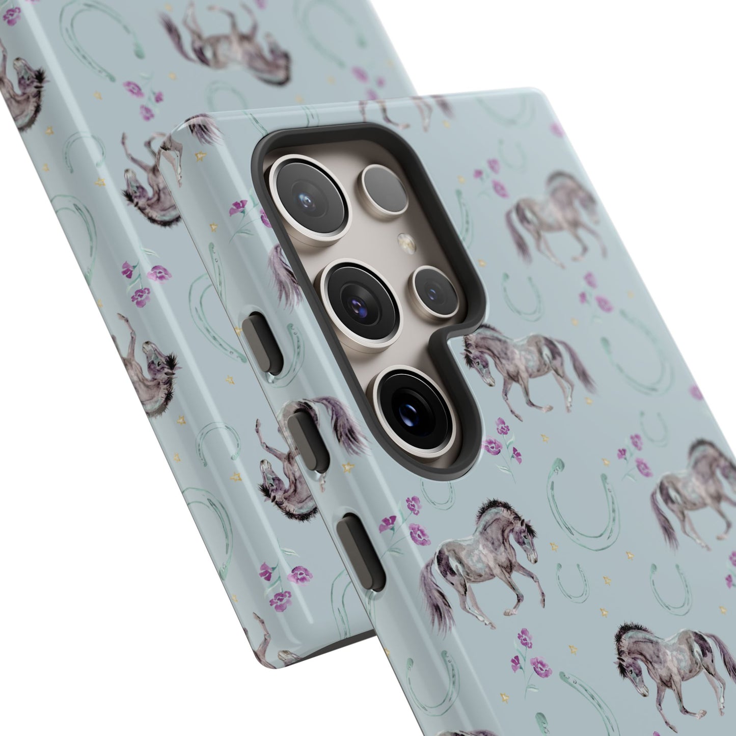 Luck Mustang Tough Phone Case - Light Blue