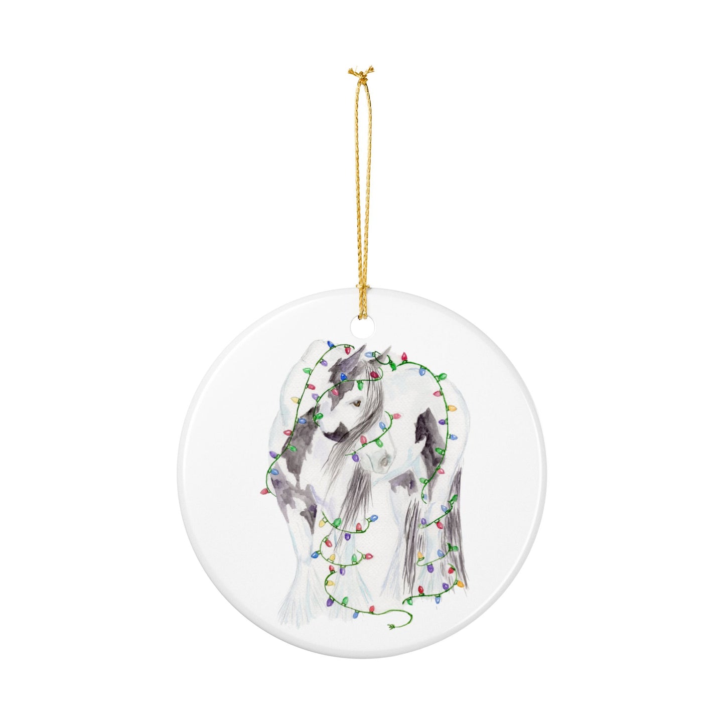 Gypsy Vanner Christmas Lights Ornament