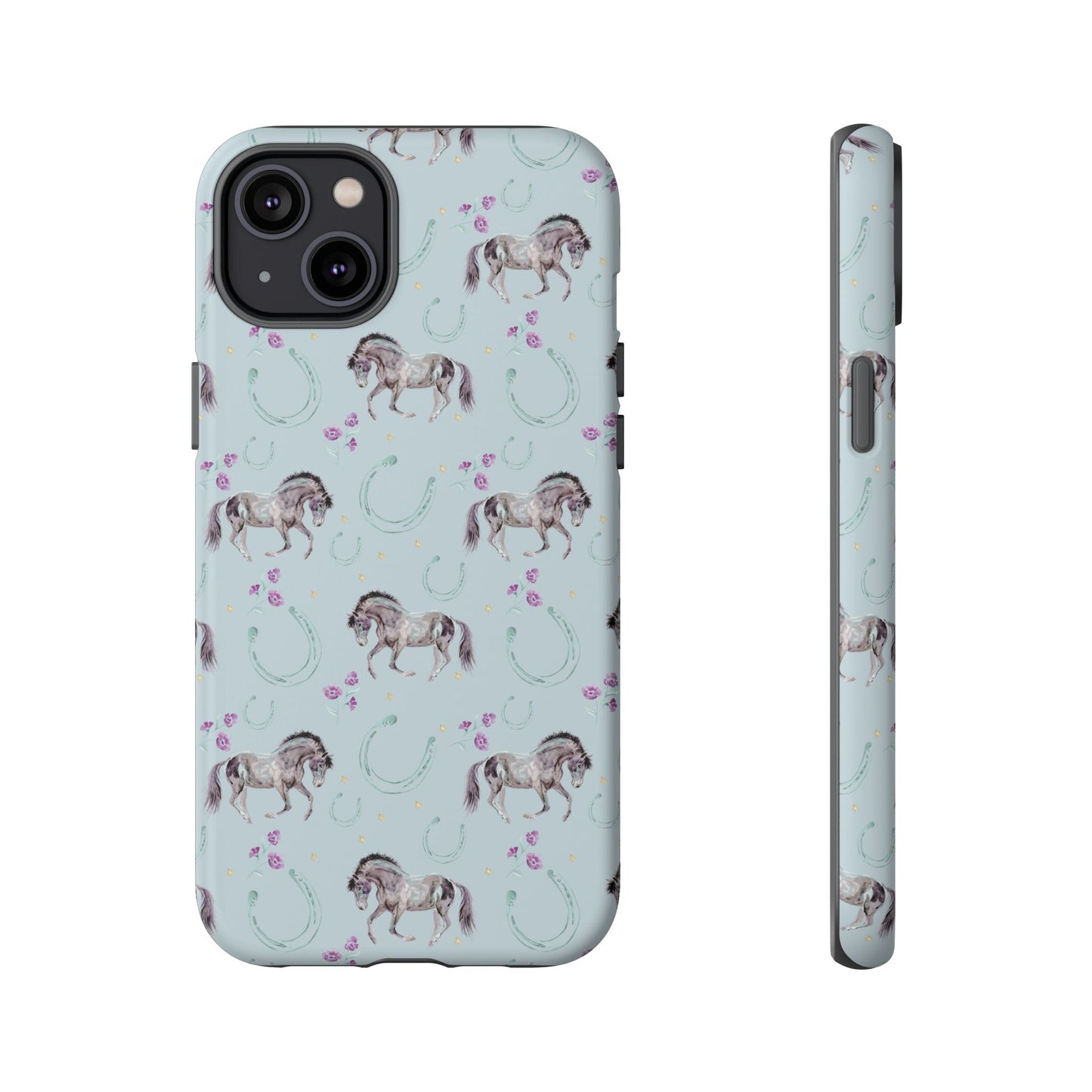 Luck Mustang Tough Phone Case - Light Blue