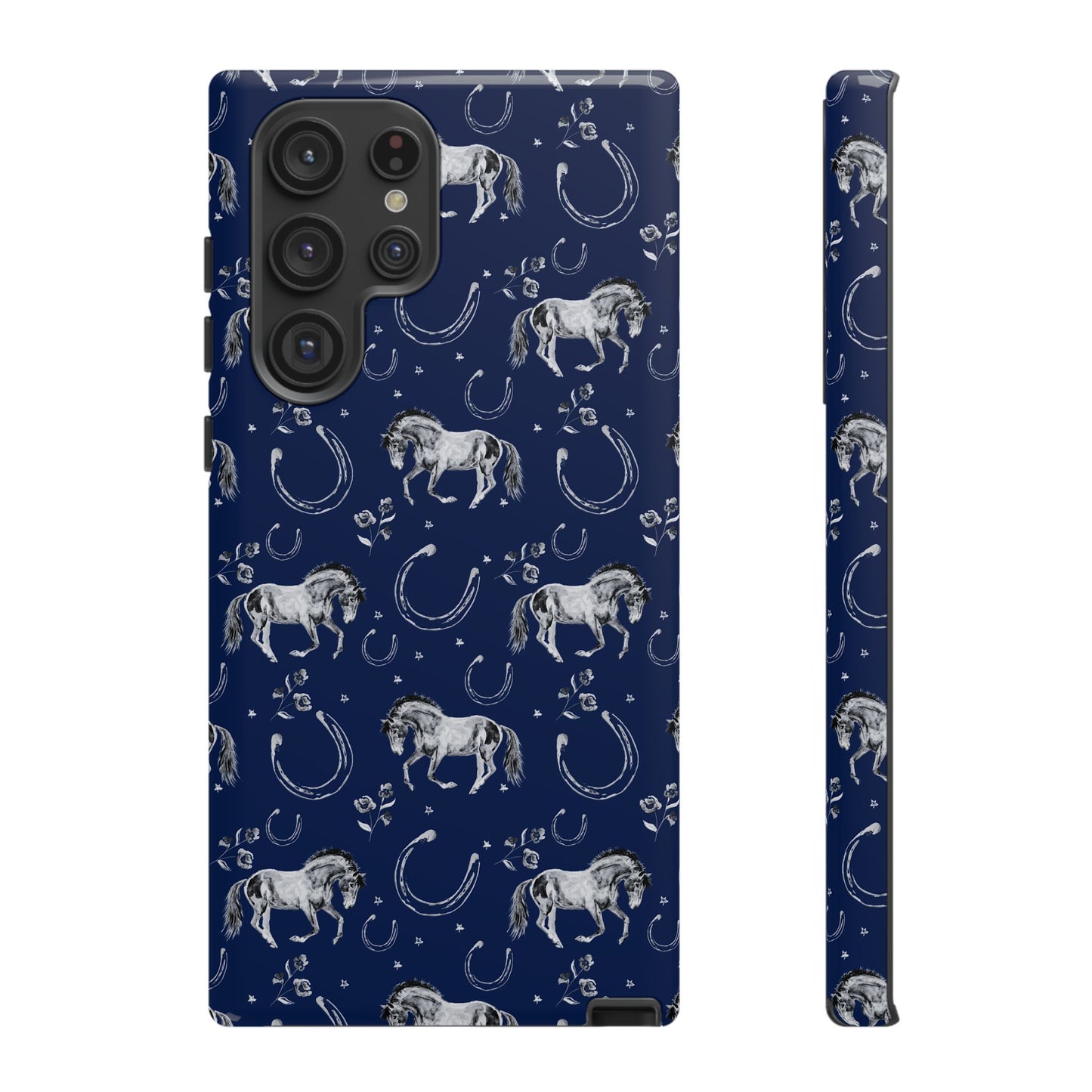 Lucky Mustang Tough Phone Case in Navy