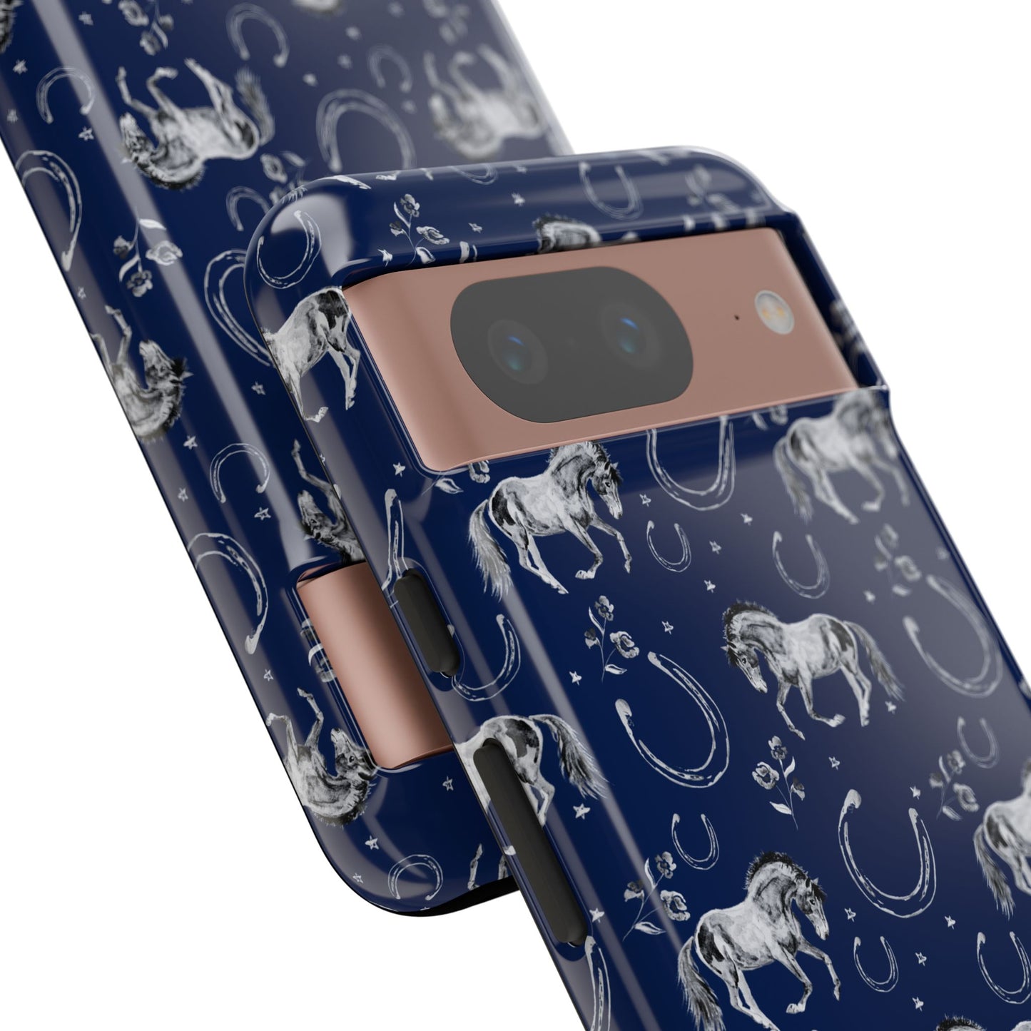 Lucky Mustang Tough Phone Case in Navy