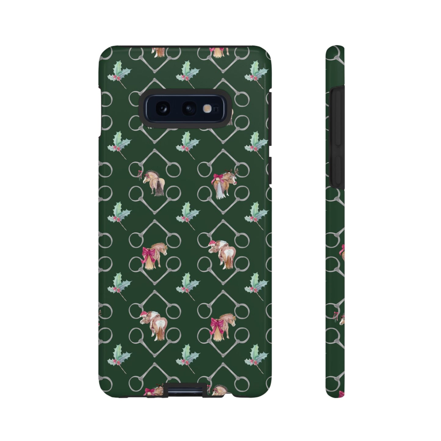 Adorable Little Ponies and Holly in Hunter Green Tough Phone Case