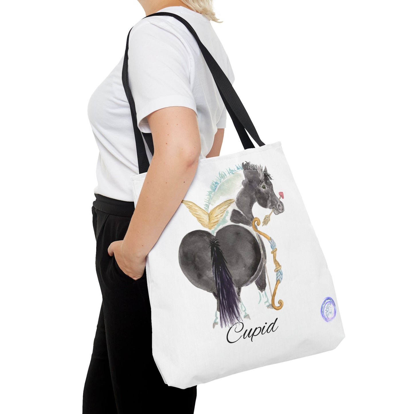 Adorable little Cupid Tote Bag - Whimsical Equestrian Design