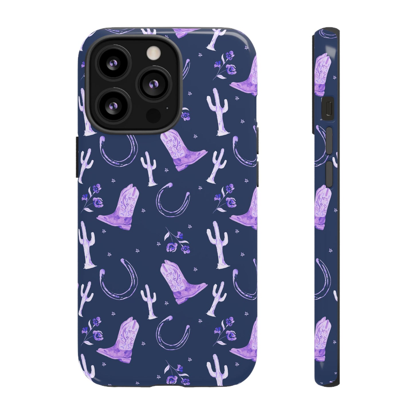 Lucky Boots in Navy and Lavender Tough Phone Case