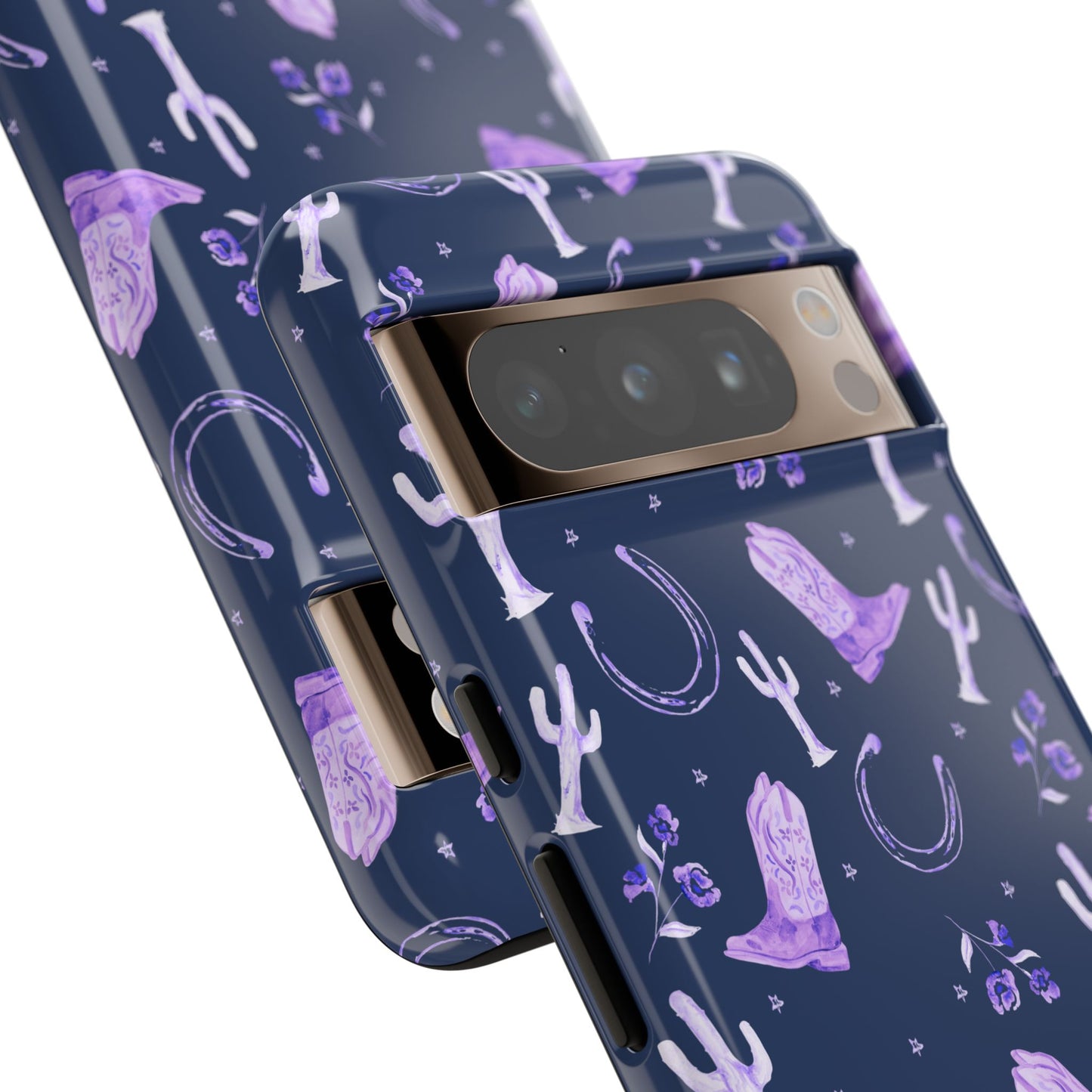 Lucky Boots in Navy and Lavender Tough Phone Case